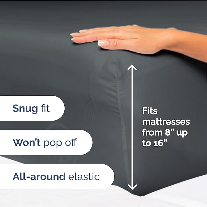 Twin XL Size 3 Piece Sheet Set - Extra Soft, Breathable & Cooling - Hotel Luxury Durable Bed Sheets for Women & Men - Deep Pockets, Easy-Fit & Wrinkle-Free - Slate Blue Oeko-Tex