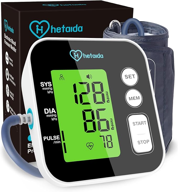 Blood Pressure Monitor, Upper Arm Blood Pressure Machine for Home Use, Digital Talking BP Monitor with 2x99 Readings Memory Adjustable Cuff 8.7"-16.5" Large LCD Backlit Display