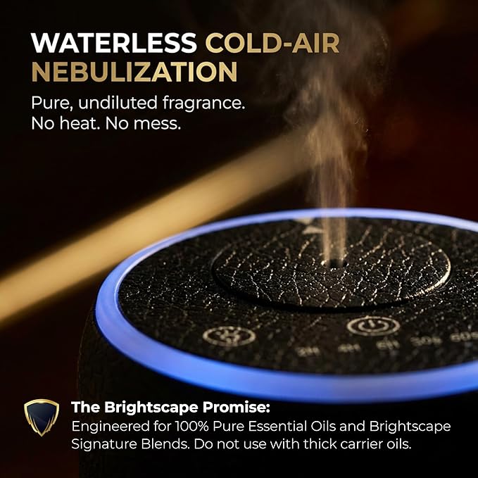 Waterless Scent Machine for Home – Luxury Cold Air Nebulizing Diffuser – Premium Textured Design with 7-Color LED – Optimized for Hotel Collection Fragrance Oils & Essential Oils