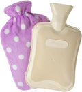 HomeTop Premium Classic Rubber Hot or Cold Water Bottle with Soft Fleece Cover