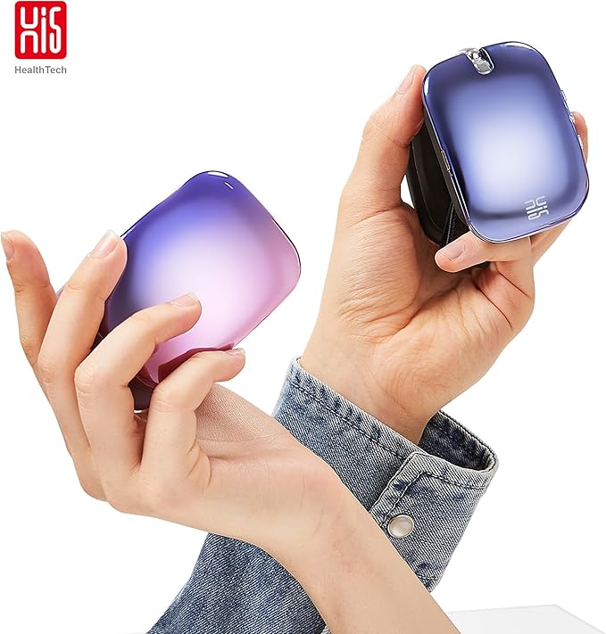 Master Massage E10 Eye Massager Heat & Vibration Relieves Migraines,Dark Circles, Puffiness. Ultra Lightweight, Chic & Stylish, Improve Eye Circulation, Dry Eye, Heated for Eye Relax - Aurora Blue