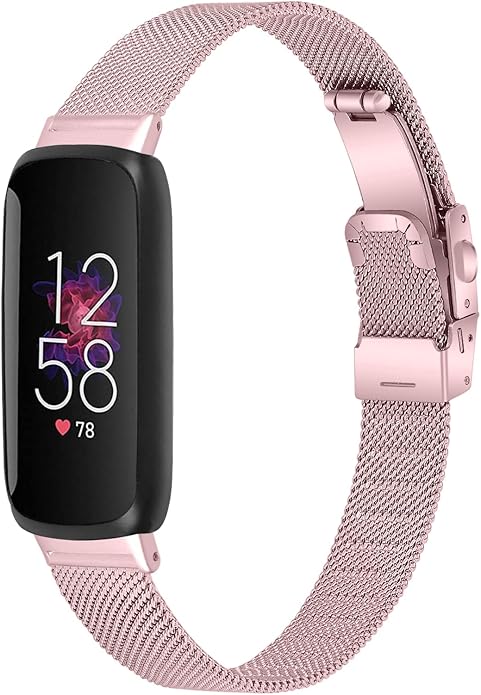 FitTurn Compatible with Fitbit inspire 3 metal band, Replacement Stainless Steel Mesh Watch Band Quick Release Metal Smart Strap for Fitbit inspire 3 Health & Fitness Tracker Watch