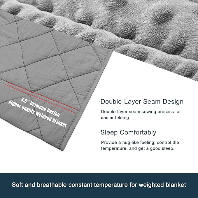MAXTID Kids Weighted Blanket Reversible Heavy Blankets Hush Warmed Blanket Gifts for Kids Boy 2lbs(Grey 36”x48”)