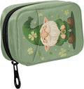 Fustylead St Patrick Day Cute Gnome Travel Pill Case Bag with Zipper Weekly Pill Box 8 Compartments 7 Day Personal Pill Case Purse Medicine Case Organizer