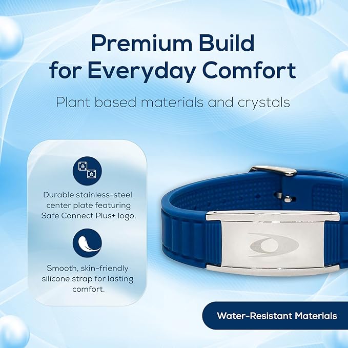 EMF BodyBand Plus+ Bracelet - Holistic Wellness Harmonizer Wristband for Men and Women (Blue)