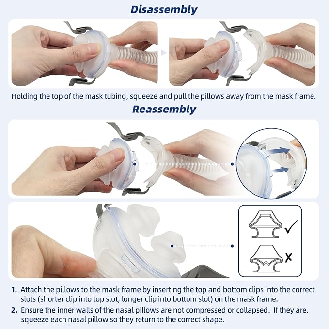 Replacement Nasal Pillow Cushion for ResMed AirFit P10, FSA/HSA Eligible, Compatible with Original Airfit P10 Frame, Reliable Seal & Soft Replacement Silicone CPAP Mask Cushion, 2-Pack, Small