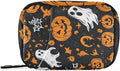 Gothic Funny Halloween Ghost and Pumpkins Travel Pill Organizer Case Box Container Weekly Portable Vitamin Medicine Holder Storage Bag with Zipper Removable
