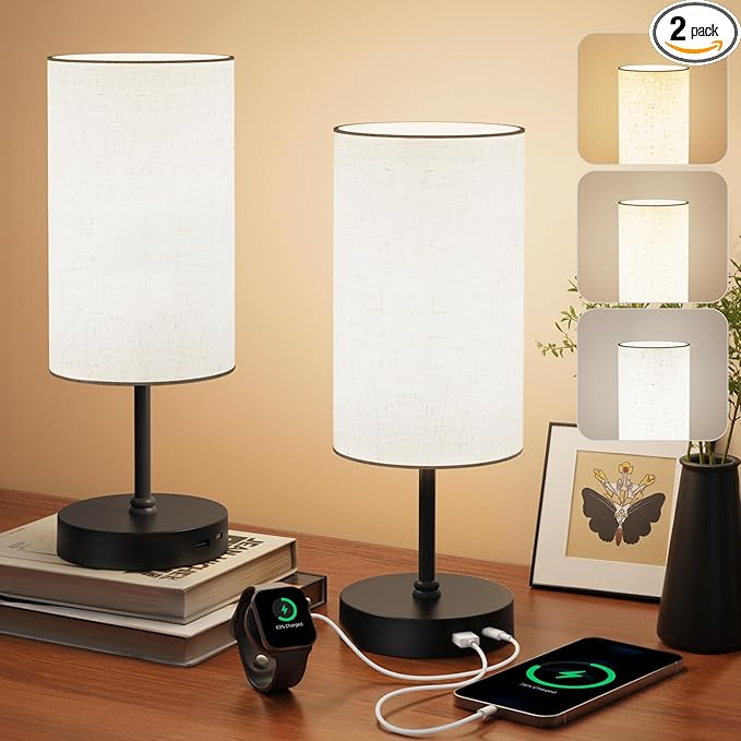 NIORSUN Light Therapy Lamp,10000 Lux Sun Lamp with Remote,3 Color Temperatures & Stepless Dimming,Happy Sunlight Lamp with USB C & A Ports,UV-Free Full Spectrum Light for Home, Office