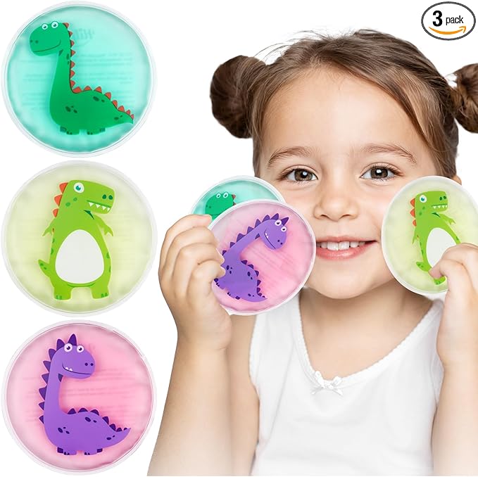 Hilph Kids Ice Packs for Boo Boos - FSA Eligible HSA, 3 Pack Gel Ice Packs for Toddlers & Children Injuries Reusable, Soft Small Hot & Cold Pack for Bumps, Bruises, Fever, Get Well Gifts