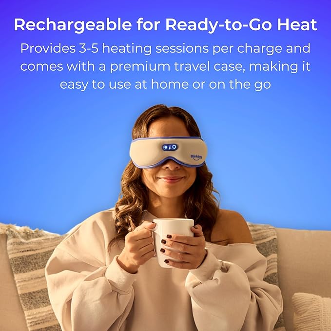 Rechargeable Heated Eye Mask for Dry Eyes – Cordless Warm Compress for MGD, Styes & Eye Strain – Optometrist Recommended for Dry Eye Relief
