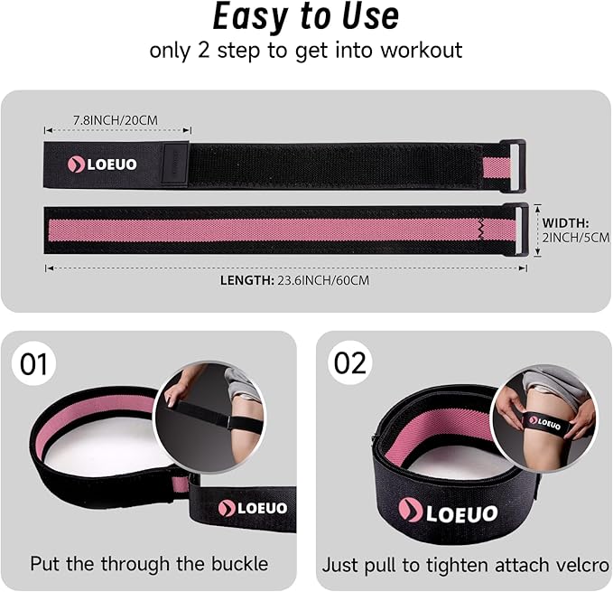 Booty Bands for Working Out Glutes, Adjustable Blood Flow Restriction Bands with Non Slip for Workout Butt & Thigh Building, Occlusion Bands for Women and Men Glutes Easy to Carry