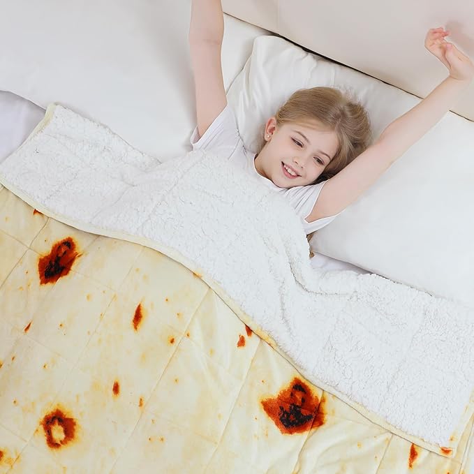 Aemicion Burrito Weighted Blanket for Adults Kids, 48"x 72"10lbs Twin Size Weighted Blanket,Machine Washable Cozy Fleece Sherpa Throw Blanket Weighted as Gifts for Women Men Kids