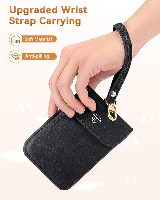 ELECTOP Faraday Bags, 2 Pack Faraday Key Fob Protector with Handle, Car RFID Blocking Bag Car Security Protection, Anti-Theft Fob Case