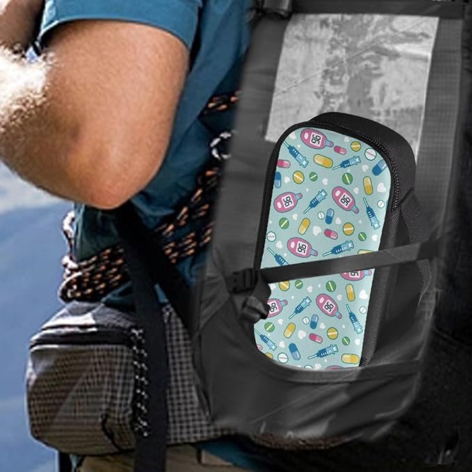 Rnyleeg Cryan Diabetic Bags for Women Men Small Size Insulin Bag for Diabetes Portable Medicine Travel Case for Insulin Pen Glucose Meter Cases for Car Home Office