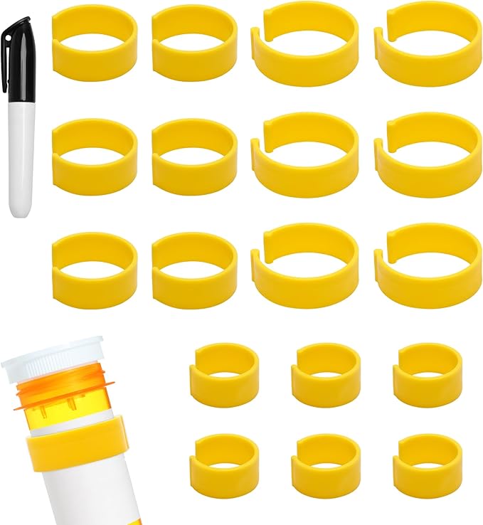 18Pcs Clips for Pill Bottles, Medicine Bottle Label Clips Pill Bottle Clips Made of ABS Material Used to Classify and Administer Drugs