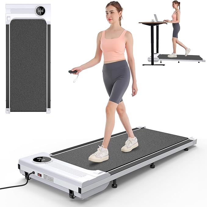 ANCHEER Walking Pad 3.0HP Under Desk Treadmill 300lbs Weight Capacity with Remote Control, Compact Electric Treadmills for Home/Gym/Office with LED Screen, Ultra-Quiet, Installation-Free