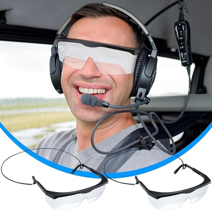 2 Set Aviation Flight Training Glasses Adjustable View Limiting Goggles Device, Tag Light Gun Signal(Clear)