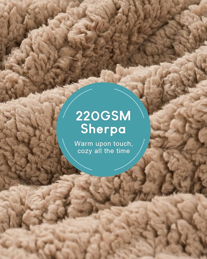 Cottonblue Jacquard Sherpa Weighted Blanket 20lbs for Adults- Soft, Warm, and Thickened Calm Blanket for Ultimate Comfort and Better Sleep, Heavy Weighted Blankets 60x80 Inches, Cream White