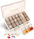 Weekly Pill Organizer 3x a Day - 7 Day Pill Box with 21 Compartments (Morning/Noon/Night), BPA-Free Daily Pill Case, Portable Medicine Organizer for Vitamins, Supplements & Medication【Upgrade】 (Brown)