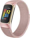 surundo Compatible with Fitbit Charge 6/Charge 5 Bands for Wmen Men, Metal Mesh Milanese Loop Adjustable Strap Replacement for Fitbit Charge 6/Charge 5 Advanced Fitness & Health Trackers