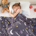 yescool Star Weighted Blanket 10 Pounds Twin Cooling Weighted Blanket, Galaxy Moon Heavy Blanket for Sleeping, Weighted Throw Blanket Gifts for 80-110lbs, 48"x72"