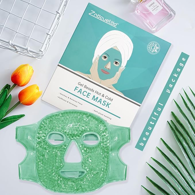 ZNÖCUETÖD Face Ice Mask Facial Ice Packs Gel Hot Cold Compress for Post Oral, Dental, Nose,Facelift Plastic Cosmetic & Laser Surgery Recovery Puffiness Swelling Dark Circles & Headaches Gift for Women
