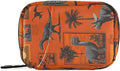 Orange Dinosaur Palm Trees Travel Pill Organizer Case Box Container Weekly Portable Vitamin Medicine Holder Storage Bag with Zipper Removable