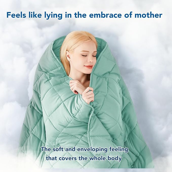 Topcee Weighted Blanket for Adults (15 lbs, 48" x 72") Twin Size Soft Cooling Heavy Blanket Sleeping, Apply to 130-160 lbs Body, Thick Breathable Blanket with Glass Bead, Easy Care