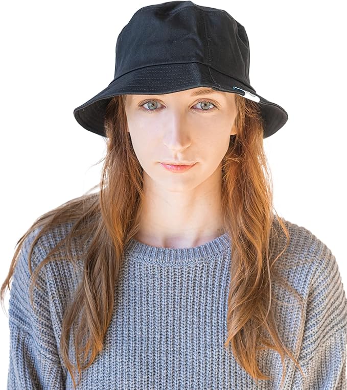 Halsa EMF Protection Hat Bucket Hat. Anti Radiation Fabric. Small. Black