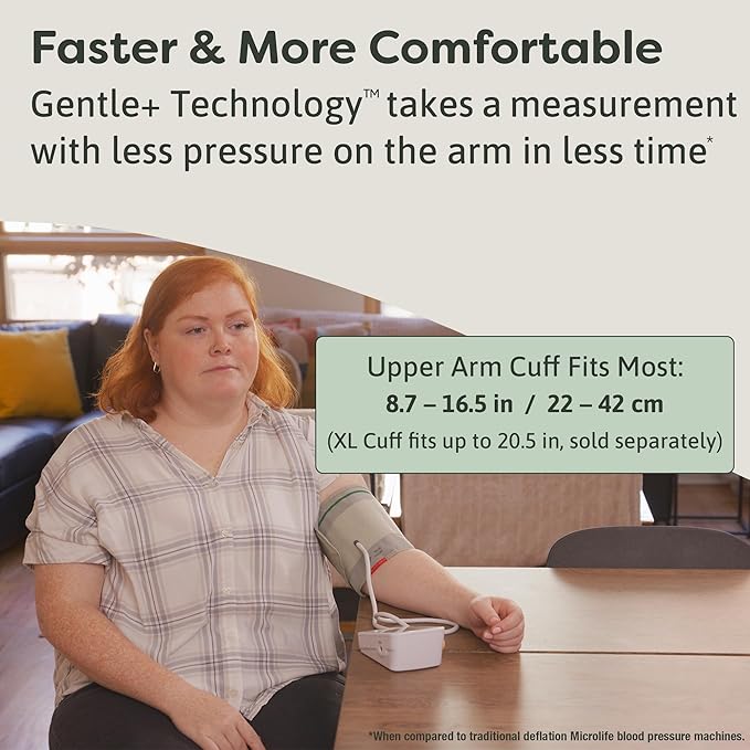 Microlife BPM2 Automatic Digital Upper Arm Blood Pressure Monitor, Wide-Range Cuff Fits Most (Medium – Large up to 16.5 in), Stores 60 Results