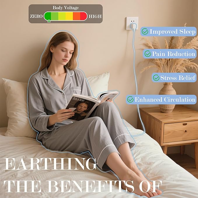 Ali King Grounding Sheets - Twin Size, Soft Cotton with Silver Fiber, 15'' Deep Pocket Earth Grounding Fitted Bed Sheets for Improved Sleep (Beige, Twin 39''*75''*15'')