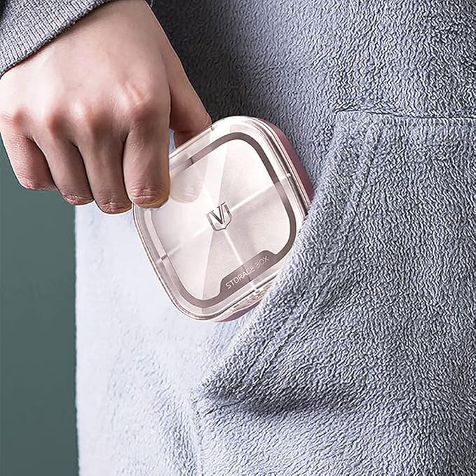Pill Case Compartment Portable Pill Organizer Divided Vitamin Box Medicine Holder for Daily and Travel Use-4 Compartments-Grass Green