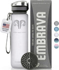 Embrava Sports Water Bottle 32oz - Fast Flow Flip Top Lid - BPA & BPS Free Leakproof Reusable - Lightweight Non-Toxic Tritan Plastic 1 Liter - Gym Hiking Office School Travel