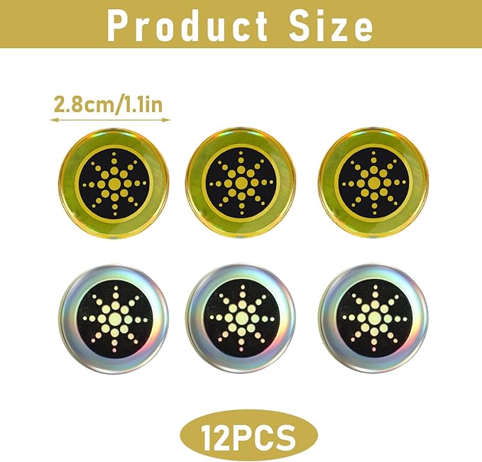 12 Pcs Emf Blocker for Cell Phone,Radiation Blocker,Emf Stickers for Cell Phone,A Practical Gift for Tech Lovers for Smart Phones/Tablets/Laptops Electronic Devices Blockers Silver，Gold