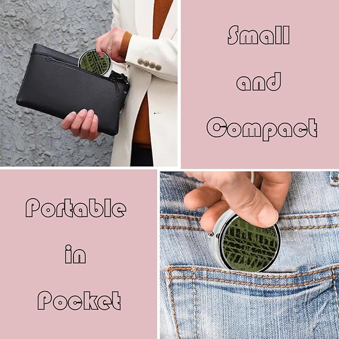 Metal Pill Organizer - 3-Compartment Mini Round Pill Case for Pocket & Purse, Portable Vitamin Holder, Easy-Open Design for Travel - Tire Marks