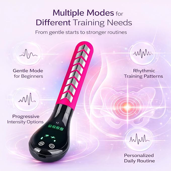 Bladder Support Device, Pelvic Floor Training Wand, Pelvic Floor Exercise Device that Helps Reduce leaks and Enhance a Tighter, More Toned Pelvic Muscle Feeling (Pink)