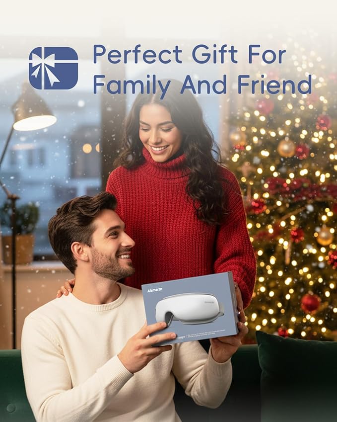 Eye Massager with Heat - Heated Eye Mask for Migraines, Dry Eyes & Headache Relief, Gifts for Mom/Women,Christmas/Birthday/Mothers Day Relaxation Gifts