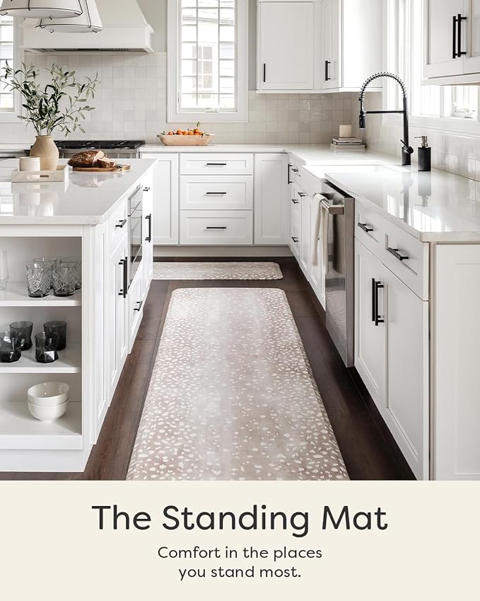 House of Noa Nama Standing Mat – Anti-Fatigue Cushioned Kitchen Mats for Floor | Ergonomic Bounce-Back Foam Kitchen Mats | Anti-Fatigue Mats for Kitchen & Standing | Fawn Brown | 30" x 72"