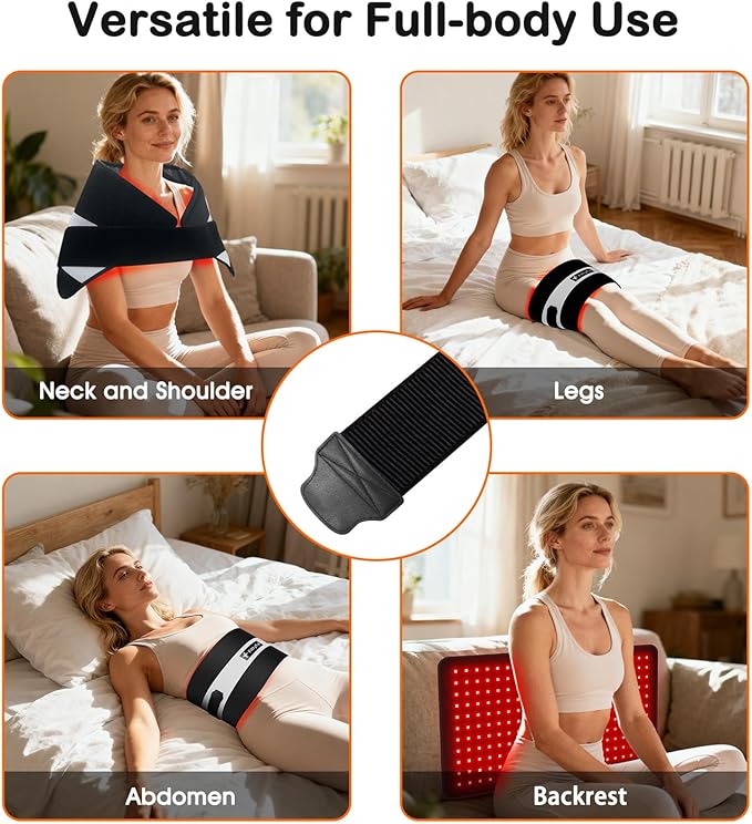 Red Light Therapy for Body, 24"x12" Large Near Infrared Light Therapy Belt, 242 Tri-Chip LEDs Red Light Therapy Mat for Back Pain Relief, 660nm & 850nm Dual Wavelength Therapy Pad, Max 35W