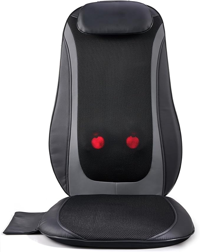 Back Massager with Heat, Shiatsu Massage Chair Pad for Back Pain, Rolling Kneading Massage Seat Cushion, Gifts for Women/Men, Stress Relax at Car Home Office