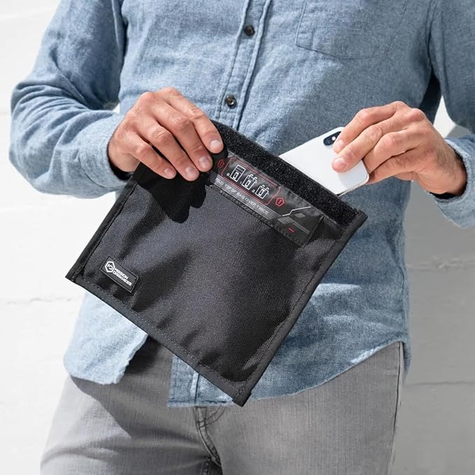 Mission Darkness Non-Window Faraday Bag for Phones (2-Pack) // Signal Blocking Bag Prevents Hacking Tracking Spying, Device Shielding for Law Enforcement Military Digital Forensics, EMP CME Protection