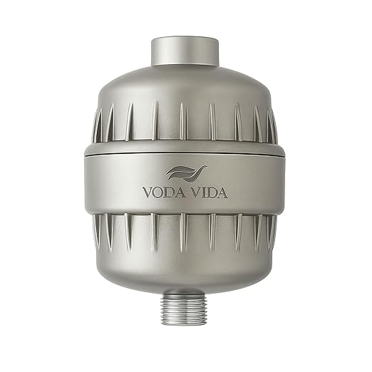 15-Stage Shower Filter for Hard Water | Universal High-Output Cartridge | Removes Chlorine, Heavy Metals for Softer Skin and Hair (15 Stage Shower Filter - Brushed Nickel)