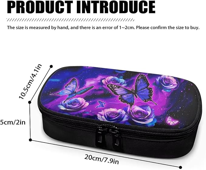 Purple Butterfly Roses Insulin Cooler Travel Case Insulated Glucose Meter and Diabetic Supplies Storage Carrying Bag for Needles, Infusion Sets, Insulin Cartridges, Tester Strips