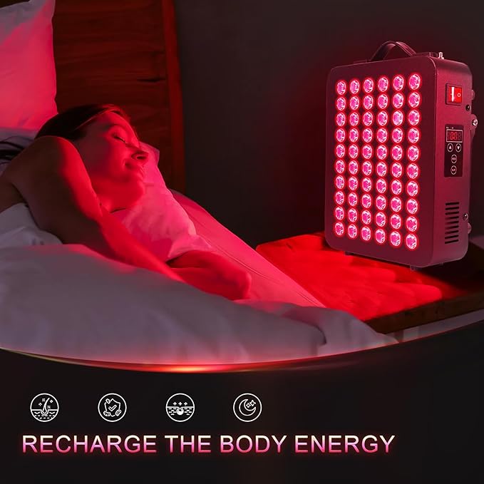 Red - Light - Therapy- Infrared Light 660nm 850nm High Power Panel Dual Chip Clinical Grade LED Device with LED Touch Screen 300W (Black)