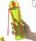 32oz/1L Sport Water Bottle, Light Tritan, Quick-Open Chug Lid/Straw 2-in-1, Leak-Proof, Dishwasher-Safe, BPA-Free, Drop-Resist & Scratch-Resist for Travel/Gym/Office/Fan Gift (Softball)