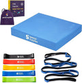 SPECIAL SUPPLIES Balance Board and Yoga Strap Set with Exercise Bands for Stretching, Stability Training, Fitness, Flexibility, Physical Therapy, Home Workout Equipment, Strength Training, and Pilates