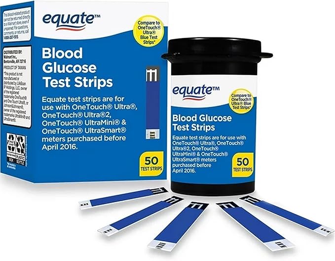 Blood Glucose Test Strips, 50 Count | Ideal for Glucose Monitor Kit, Diabetes Testing | Compatible with OneTouch Meters | Reliable Readings | Accurate & Easy to Use | High Accuracy Strips