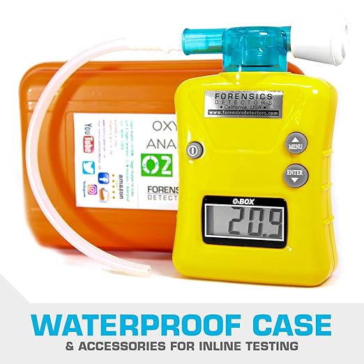 OXYGEN Analyzer by FORENSICS | 0%-100% with 0.1% resolution | Scuba, Nitrox, Divers | Water Resistant Case |