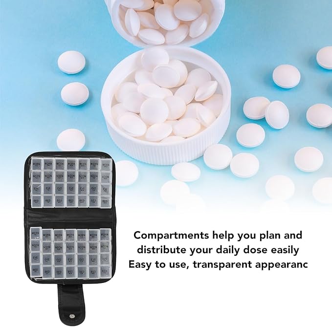 Organizer Box, Portable Large Compartment Monthly Organizer 4 Times A Day with Removable Individual Containers, Travel Box Organizer for Vitamin, Fish Oil