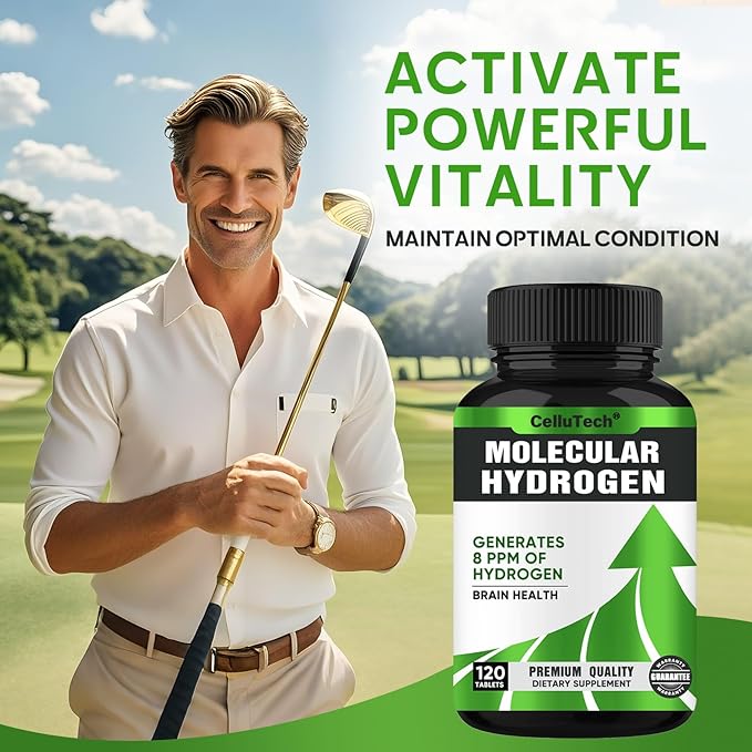 H2 Molecular Hydrogen Water Tablets with Magnesium,120 Tablets Fast-Dissolving H2 Molecular Hydrogen Supplements, Supports Brain Health and Cognitive Function,Non-GMO, Gluten Free